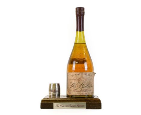 The Balvenie 10 Year Old Founder's Reserve Single Highland Malt Scotch Whisky, cognac bottling, 40% vol 70cl, on wooden stand