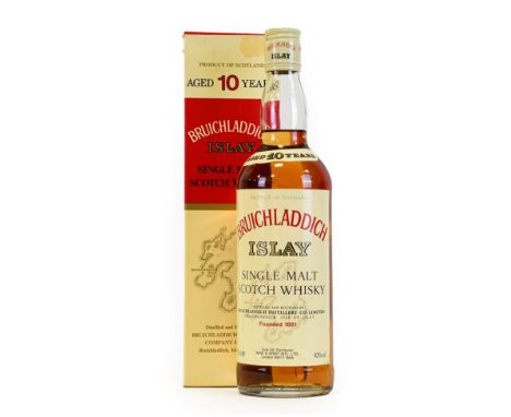 Bruichladdich 10 Year Old Islay Single Malt Scotch Whisky, 1980s bottling, 40% vol 75cl, in original cardboard sleeve (one bo