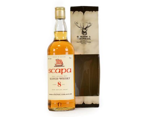 Scapa 8 Years Old Single Highland Malt Scotch Whisky, 1980s bottling, 40% vol 75cl (one bottle)