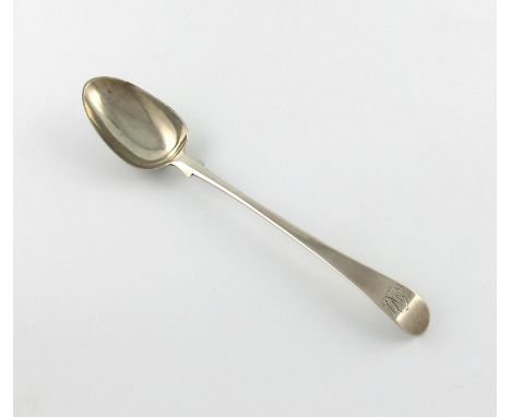 A George III silver Old English with Shoulders pattern basting spoon, by Thomas Eustace, Exeter 1781, the terminal with a mon