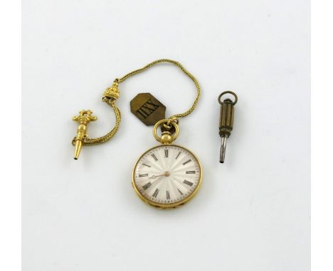 A 19th century Swiss gold pocket watch, by C.B. Freundler and Cie. Geneva, also marked Aiguilles, No. 2897, circular form, en