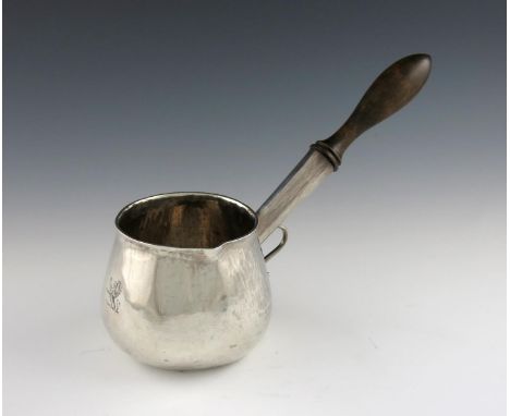 A late 17th century West Country silver brandy pan, maker's mark three times TF conjoined, for Thomas Foote, Exeter circa 169