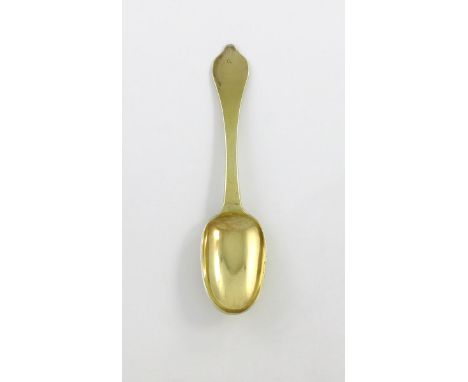 A fine Royal William III silver-gilt Dog-nose spoon, by John Ladyman, London 1698, the reverse of the bowl with a plain rat-t