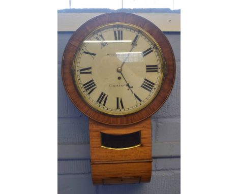 Bleached oak/light wood dial clock by Wheatley of Carlisle (altered), 70cm high