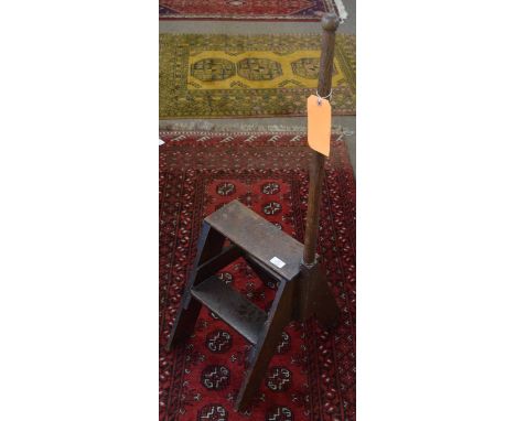 Set of vintage oak library steps, 30cm wide   