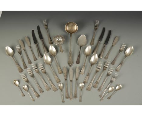 A PART CANTEEN OF GERMAN CUTLERY, comprising six table forks, six table spoons, six fish knives and forks, six teaspoons, a s