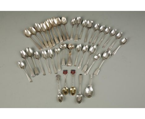 AN ARTS AND CRAFTS CADDY SPOON, with a seal terminal and hammered bowl, by Sandheim Bros., London 1919, together with a quant