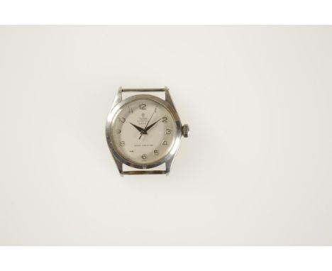 TUDOR ROLEX: A GENTLEMAN'S STAINLESS STEEL WRISTWATCH, the round dial with Arabic numerals and sweep seconds hand, inscribed 