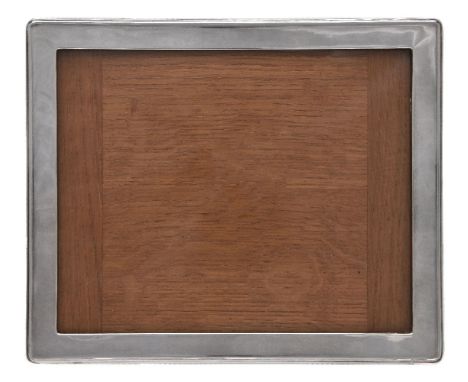 A silver rectangular photograph frame by A. &amp; J. Zimmerman Ltd, Birmingham 1921, Rd. No. 654222, rectangular and plain wi