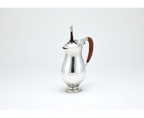 ϒ Georg Jensen, a Danish silver baluster chocolate pot or pitcher, post 1945 stamped marks, design no. 460B, designed by Geor