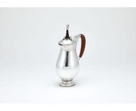 ϒ Georg Jensen, a Danish silver baluster chocolate pot or pitcher, post 1945 stamped marks, design no. 460B, designed by Geor