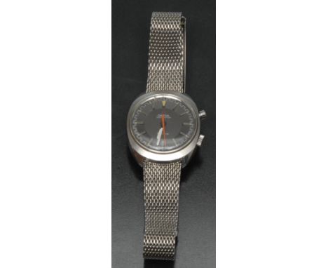 Omega - a vintage 1960s Chronostop wristwatch. Ref 145.009, charcoal dial, block baton markers, stepped outer minute track, g