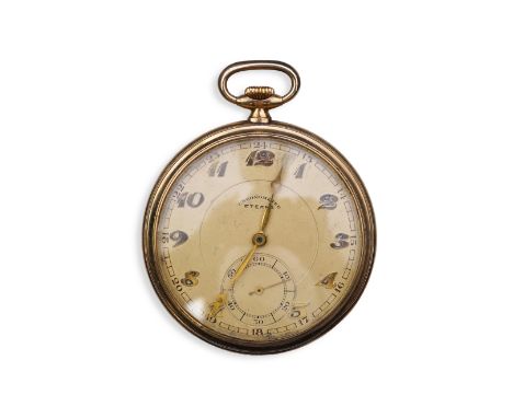 Eterna, an Art Deco pocket watch, 1930s, the matt gold-coloured dial with Arabic numeral indicators and subsidiary seconds di