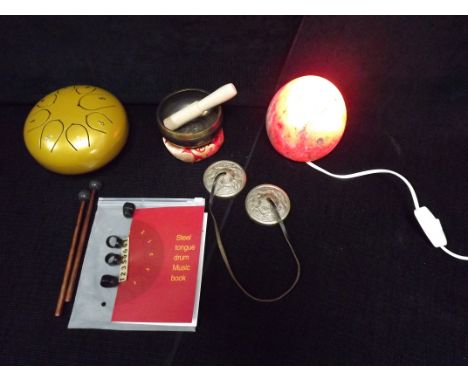 Chinese / Buddhist Musical Collection. Tibetian White Metal Tingsha Bells on Leather Strap with Dragons Chasing a Pearl desig