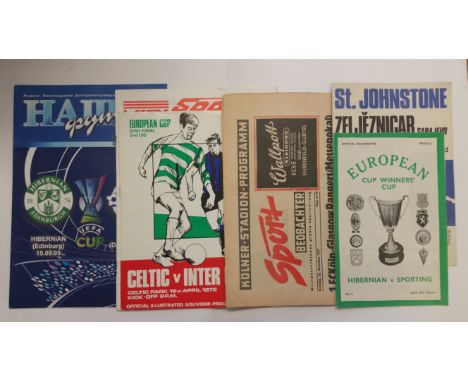 FOOTBALL, Scottish club programmes for European matches, inc. St Johnson v Zeljeznicar, Bayern Munich v Glasgow Rangers, Koln