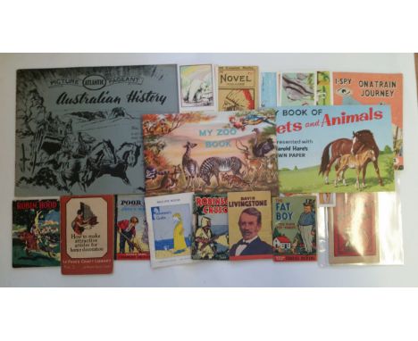 TRADE, booklets, inc. I-Spy On A Train Journey, Fishermans Grotto Recipe Book, Robinson Crusoe, David Livingstone, Kitchen Fr
