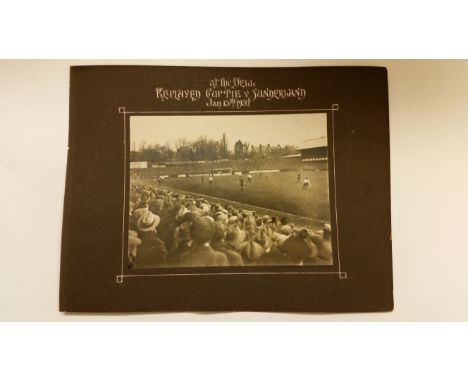 FOOTBALL, original team photo, Southampton, from delayed cup tie v Sunderland (13th Jan 1932), showing crowd &amp; match in p