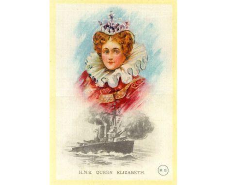 SINCLAIR R., Battleships &amp; Crests, H.M.S. Queen Elizabeth, large silk, EX