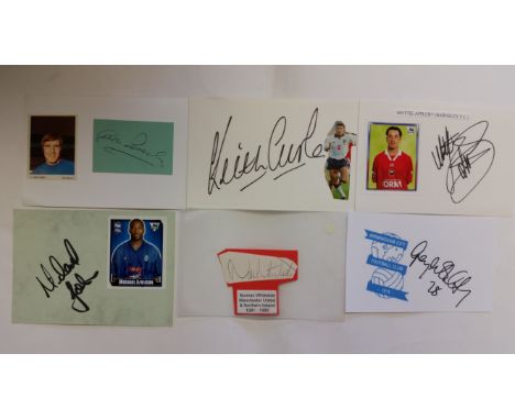 FOOTBALL, signed white cards, pieces, promotional cards etc., inc. Shay Given, Barry Fry. Kenny Burns, Ian Bennett, Michael J