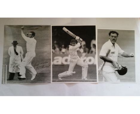 CRICKET, signed press photos, inc. Alec Bedser, Mike Gatting, Graham Gooch, Ian Botham &amp; Mark Ramprakash, 8 x 10 action s