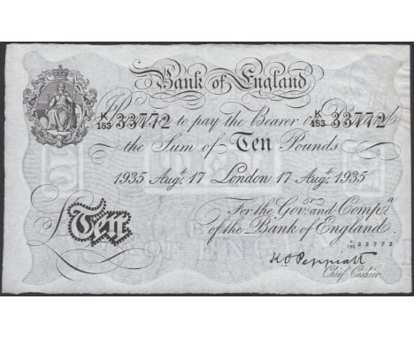Bank of England, Kenneth O. Peppiatt, £10, London, 17 August 1935, serial number K/153 33772, a lovely original about extreme