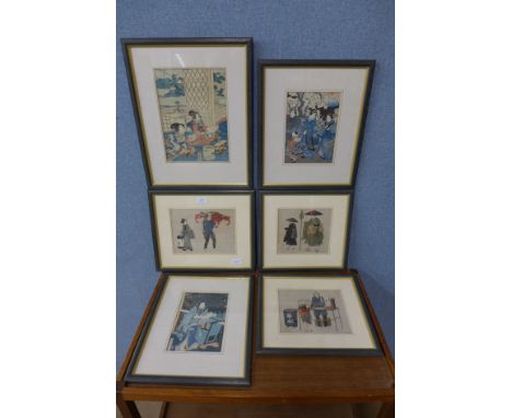 Eight oriental prints
