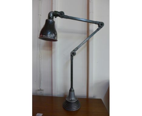 An industrial anglepoise lamp