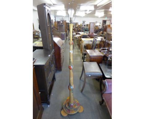 A painted beech standard lamp