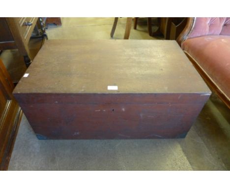 A Victorian teak steamer trunk