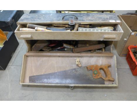 A carpenter's fitted chest, including large quantity of tools