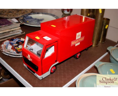 A wooden model of a Post Office lorry