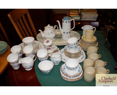 A Victorian oval meat plate, various teaware to include Royal Vale, Poole Pottery, Colclough etc.