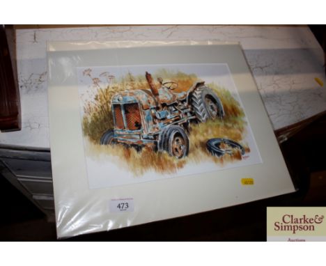 Ryan, watercolour study, "Old Fordson Tractor"