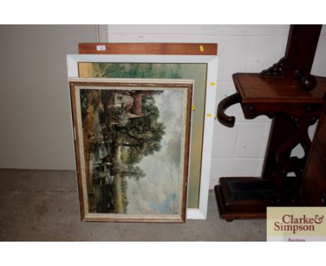 After David Shepherd, two wildlife prints and another print, after Constable, The Haywain