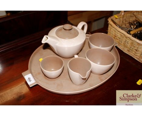 A Poole Pottery twin tone breakfast set