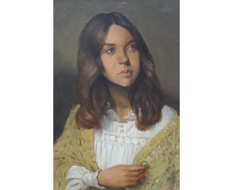 C. N. Oliver 1973 oil on board, portrait of a lady 