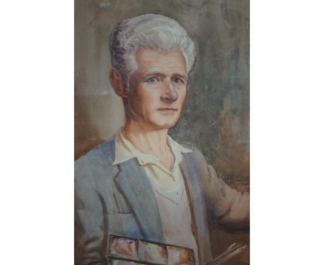 Watercolour of Colin Clough Hilton Self Portrait B 1902 -1984 Nephew of Tom Clough (Famous Bolton Painter). Measurements 78cm