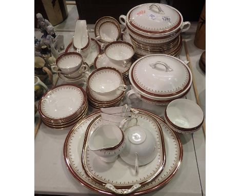 Aynsley tea and dinner service of 45 pieces in the Durham pattern, some seconds. Not available for in-house P&amp;P, contact 