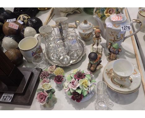 Mixed collectables to include Royal Doulton flowers and three Goebel figurines. Not available for in-house P&amp;P, contact P