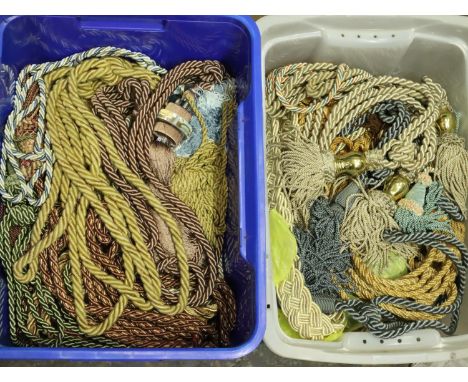 Two boxes of mostly N.O.S curtain swags and tie backs. Not available for in-house P&amp;P, contact Paul O'Hea at Mailboxes on