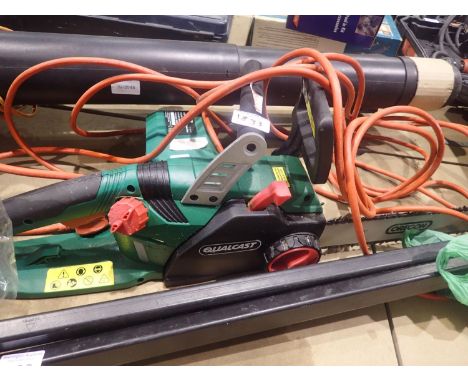 Qualcast electric chainsaw. Not available for in-house P&P, contact Paul O'Hea at Mailboxes on 01925 659133Condition Report: 