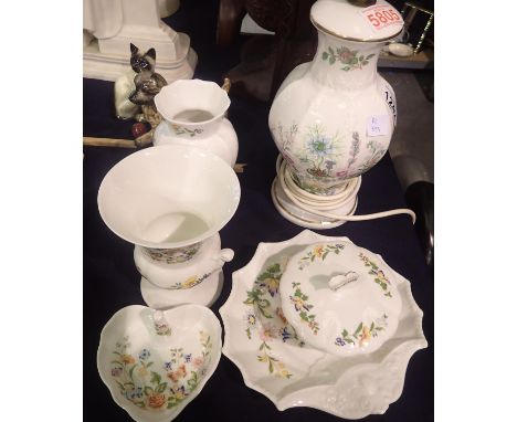 Mixed Aynsley ceramics including lamp. Not available for in-house P&P, contact Paul O'Hea at Mailboxes on 01925 659133Conditi