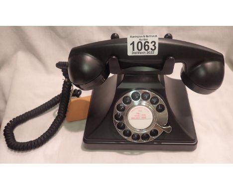 The GPO 200 rotary telephone with metal base and handset traditional cloth handset curly cord &amp; is compatible with standa