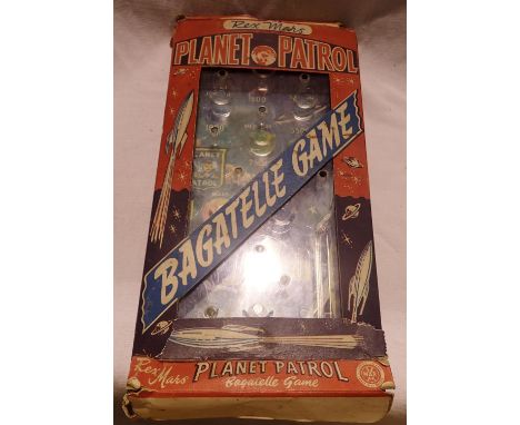 Vintage boxed Rex Mars Planet Patrol bagatelle game. P&amp;P Group 2 (£18+VAT for the first lot and £3+VAT for subsequent lot