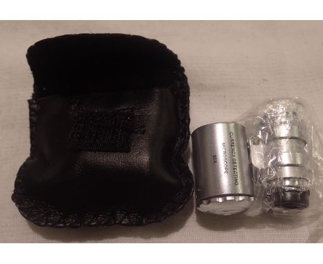Cased 60x magnification jewellery/currency detecting microscope with LED light and instructions. P&amp;P Group 1 (£14+VAT for