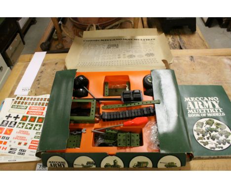 Boxed Meccano Army Multikit set, unchecked with decal sheets