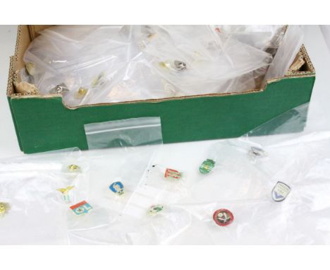 Collection of 100 plus mainly Enamel Badges, many Football Clubs including English and European