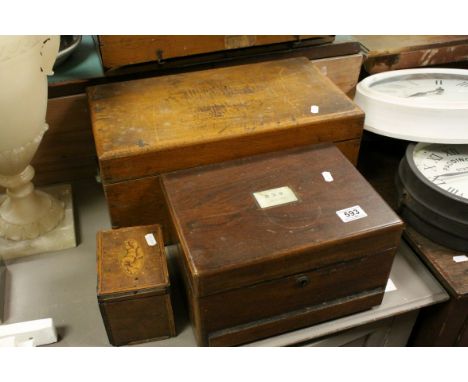 Mid 19th centiry Rosewood Jewellery / Sewing Box, the mother of pearl plaque to top dated 1849, 30cms wide together with 19th