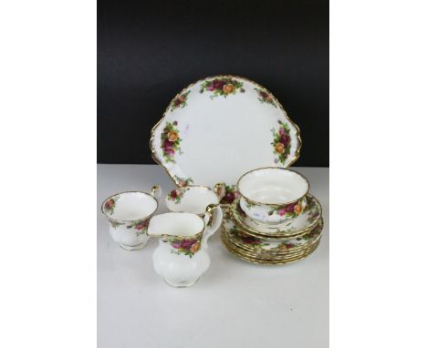   Royal Albert ' Old Country Roses ' Two Cups and Saucers, Six Tea Plates, Milk Jug, Sugar Bowl and Sandwich Plate 