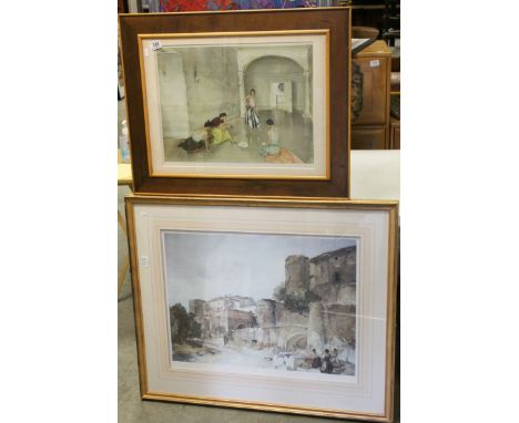 Two Sir William Russell Flint Prints -  "Los Cientos", with blind stamp and signed in pencil lower right, approx 40 cm x 52 c